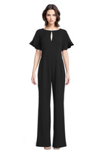 Load image into Gallery viewer, FOCUS by Shani — Flutter Sleeve Keyhole Jumpsuit in Black