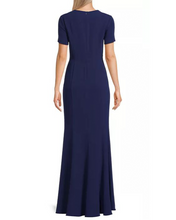 Load image into Gallery viewer, Bow Detail Crepe Gown in Navy