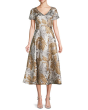 Load image into Gallery viewer, Midi Jacquard Fit and Flare Dress