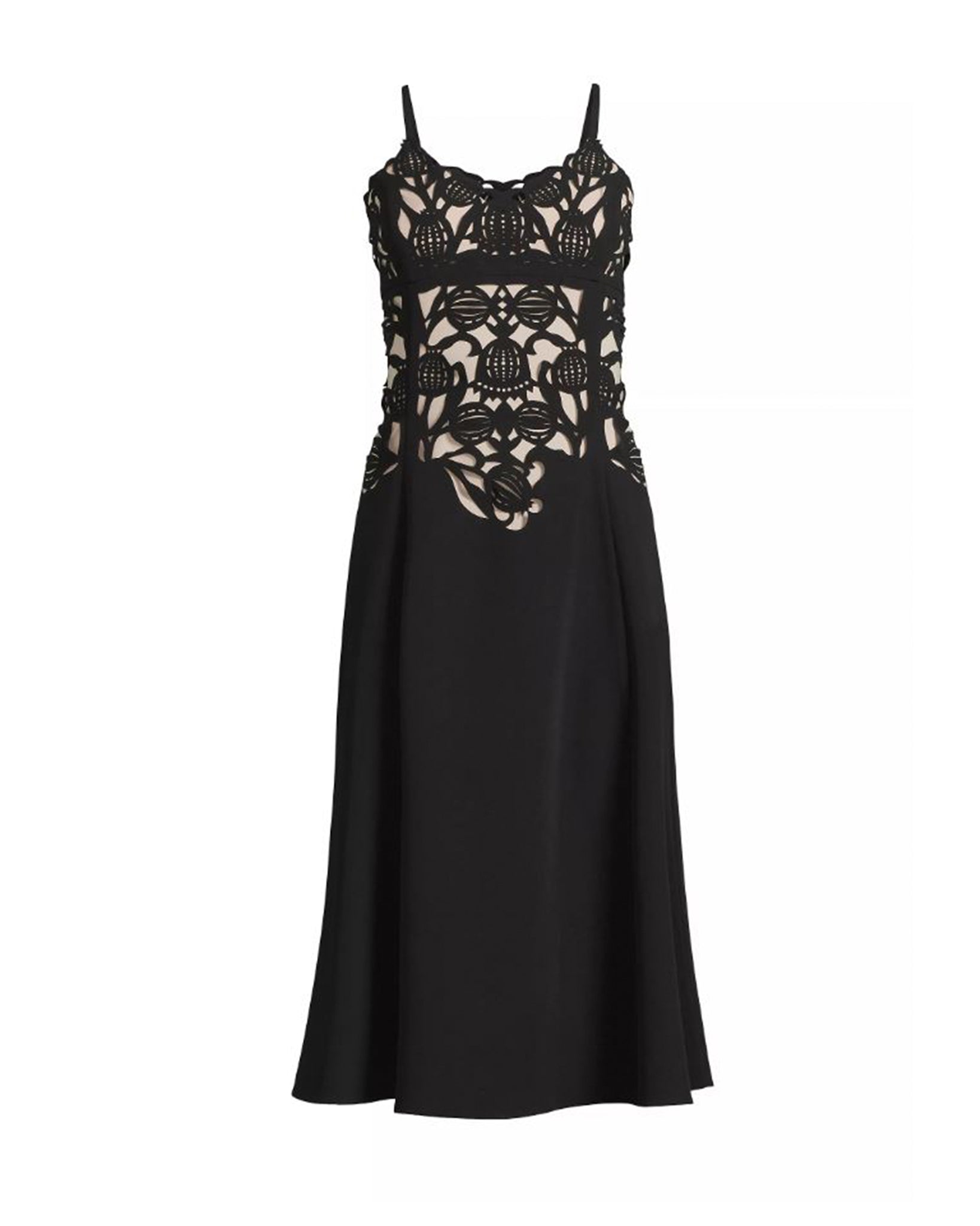 FOCUS by Shani - Floral Crepe Laser-Cut Midi-Dress FOCUS by Shani - Floral Crepe Laser-Cut Midi-Dress