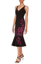 Load image into Gallery viewer, WHITE TIE by Shani - Sleeveless Laser Cutting Dress with Flounce - Black/Nude