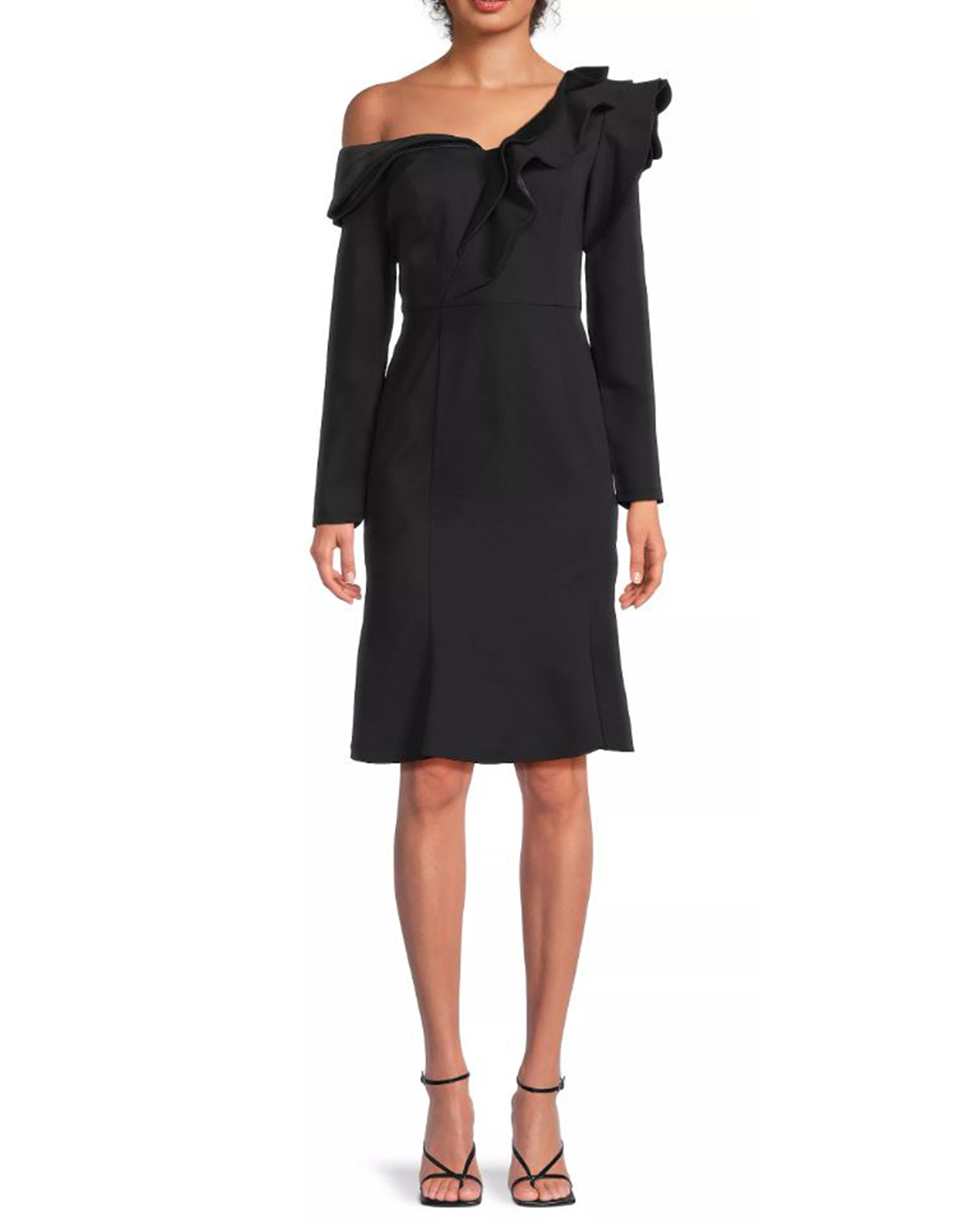 Shani Collection Asymmetric Crepe Dress with Floral Detail Size 12 Shani Collection Asymmetric Crepe Dress with Floral Detail Size 12