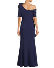 Load image into Gallery viewer, Asymmetric Crepe Gown with Floral Detail