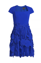 Load image into Gallery viewer, Crepe Dress with Laser Cut and Tulle Detail