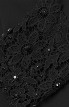 Load image into Gallery viewer, Beaded Lace Yoke Gown in Black