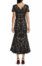 Load image into Gallery viewer, Floral Crepe Laser-Cut Midi Hi-Lo Dress