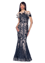 Load image into Gallery viewer, Off The Shoulder Flyaway Bodice Mermaid Gown
