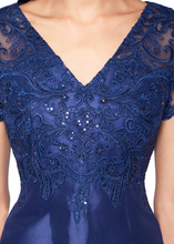 Load image into Gallery viewer, V-Neck Embroidered Mikado Gown with Pockets