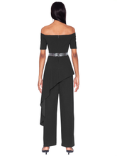 Load image into Gallery viewer, White Tie by Shani - Off The Shoulder Peplum Jumpsuit