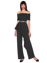 Load image into Gallery viewer, White Tie by Shani - Off The Shoulder Peplum Jumpsuit