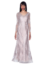 Load image into Gallery viewer, PREORDER - V-Neck Beaded Fit and Flare Gown