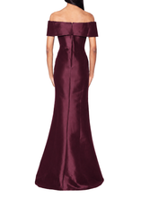 Load image into Gallery viewer, Off The Shoulder Mikado Gown in Plum