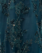 Load image into Gallery viewer, V-Neck Embroidered Fit and Flare Gown in Teal