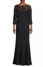 Load image into Gallery viewer, Beaded Lace Yoke Gown in Black