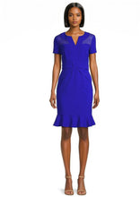 Load image into Gallery viewer, Crepe Dress with Flounce Hem in Blue