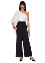 Load image into Gallery viewer, White Tie by Shani - One Shoulder Colorblock Jumpsuit