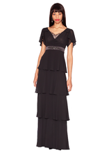 Load image into Gallery viewer, FOCUS by Shani - Georgette Ruffle Tiered Gown