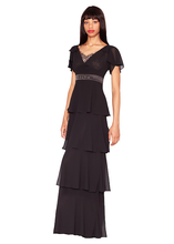 Load image into Gallery viewer, FOCUS by Shani - Georgette Ruffle Tiered Gown