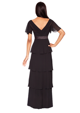 Load image into Gallery viewer, FOCUS by Shani - Georgette Ruffle Tiered Gown