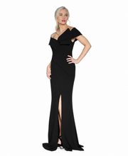 Load image into Gallery viewer, PREORDER - Focus by Shani - Off The Shoulder Gown with Side Slit
