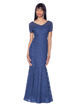 Load image into Gallery viewer, PREORDER - V-Neck Lace Gown with All Over Crystals