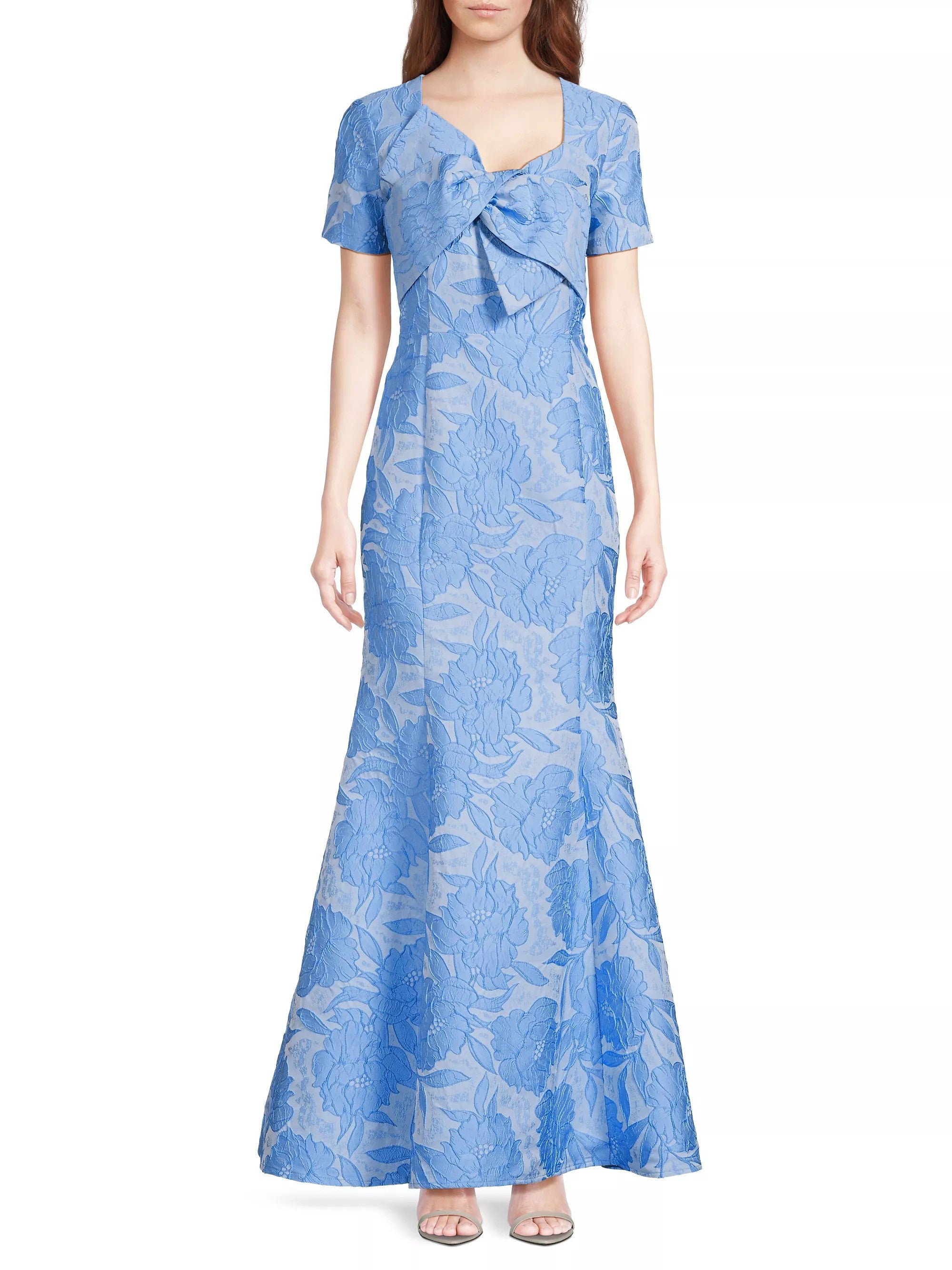 Shani Women's Jacquard Bow Gown - Light Blue - Size 8 Shani Women's Jacquard Bow Gown - Light Blue - Size 8