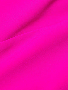 Asymmetric Crepe Dress with Floral Detail in Hot Pink