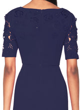 Load image into Gallery viewer, White Tie by Shani - V-Neck Laser Cut Gown