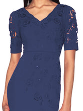 Load image into Gallery viewer, White Tie by Shani - V-Neck Laser Cut Gown