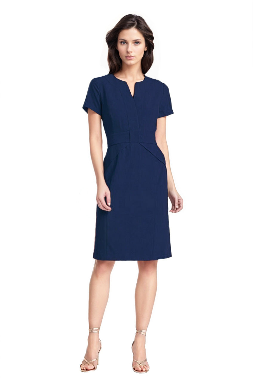 FOCUS by Shani — Bow Detail Dress in Navy