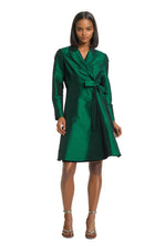 Load image into Gallery viewer, FOCUS by SHANI - Dupioni Wrap Dress in Green