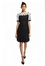 Load image into Gallery viewer, Floral Appliqué Fit &amp; Flare Lace Dress