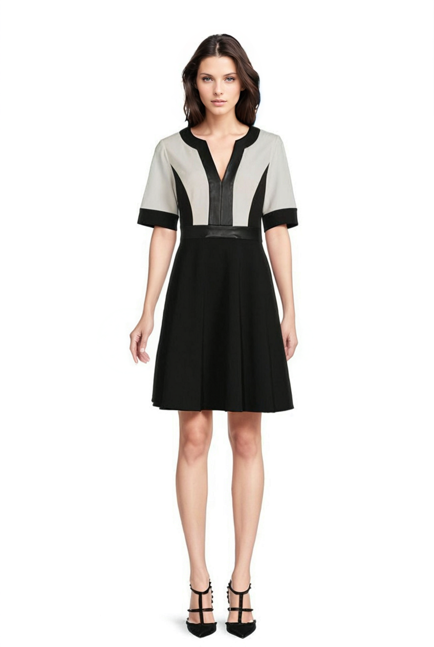 slim fit dress slacks Focus by Shani — Colorblock Fit & Flare Dress