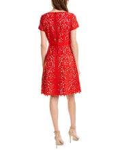 Load image into Gallery viewer, FOCUS by Shani - Laser Cutting Fit and Flare Dress - RED