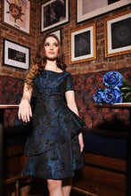 Load image into Gallery viewer, Blue Asymmetrical Jacquard Dress