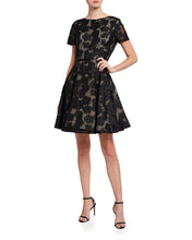 Load image into Gallery viewer, Black/Nude Novelty Applique Dress