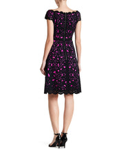 Load image into Gallery viewer, Off the Shoulder Laser Cutting Dress in Black/Pink