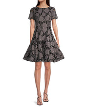 Load image into Gallery viewer, Embroidered Applique Dress - Black/Grey