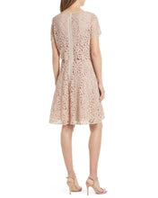 Load image into Gallery viewer, Fit and Flare Popover Lace Dress in Champagne