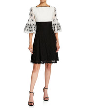 Load image into Gallery viewer, Applique Colorblock Fit and Flare Lace Dress
