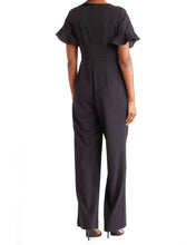 Load image into Gallery viewer, FOCUS by SHANI - Keyhole Jumpsuit with Flutter Sleeves
