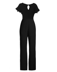 FOCUS by SHANI - Keyhole Jumpsuit with Flutter Sleeves