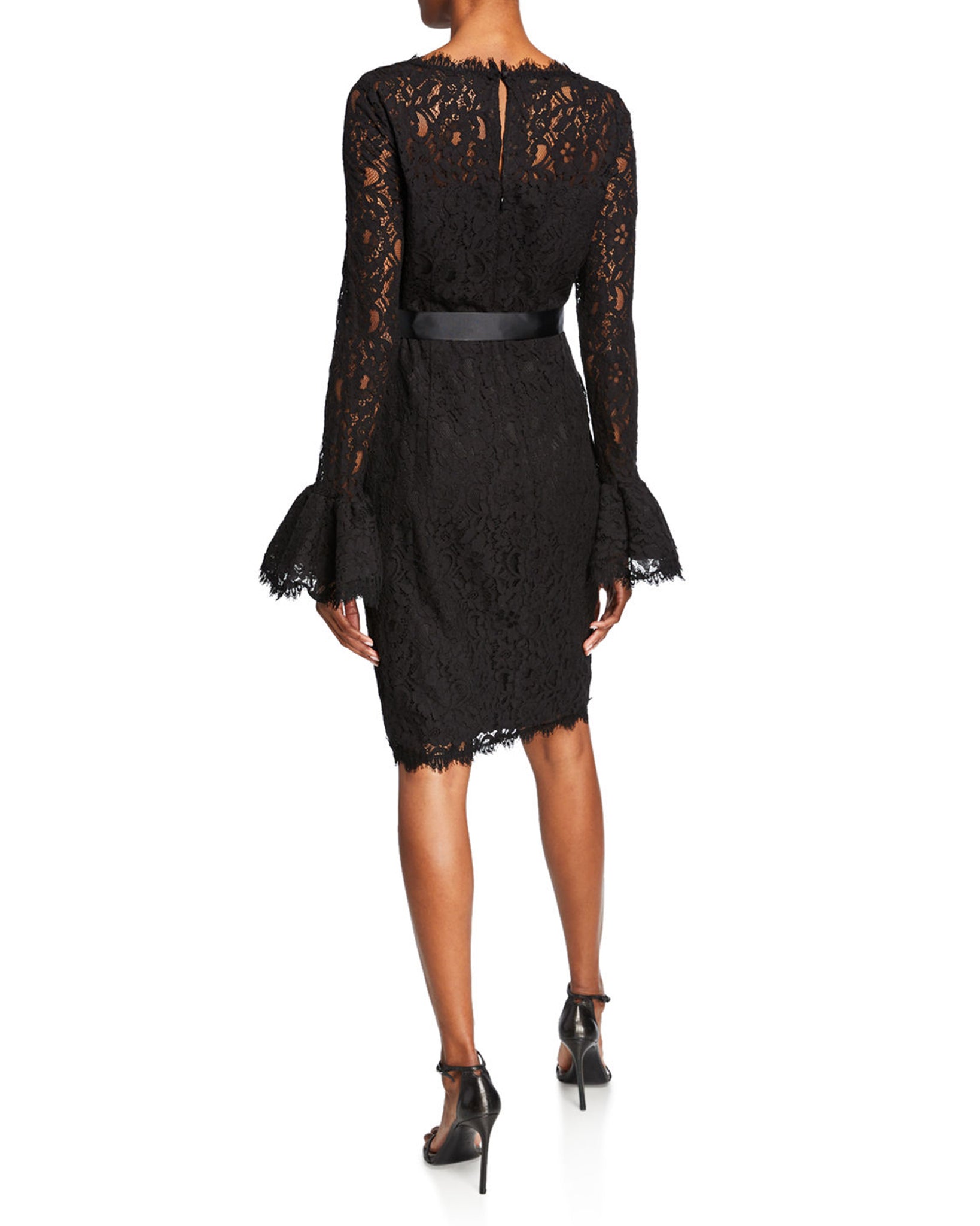 Shani Women's Lace Bell-Sleeve Sheath Dress - Black - Size 8 Shani Women's Lace Bell-Sleeve Sheath Dress - Black - Size 8
