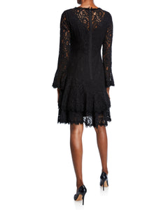 Shani Double Ruffle Lace Dress - Black - 2 Shani Double Ruffle Lace Dress - Black - 2