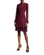Load image into Gallery viewer, Double Ruffle Lace Dress - Wine