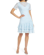 Load image into Gallery viewer, Double Ruffle Lace Dress in Dusty Blue