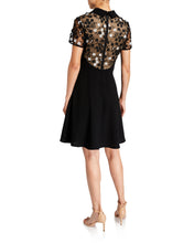 Load image into Gallery viewer, FOCUS by Shani - Lace Bodice Fit and Flare Dress with Removable Bow Tie