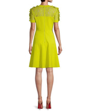 Load image into Gallery viewer, Floral Applique Sleeve Dress - Citron