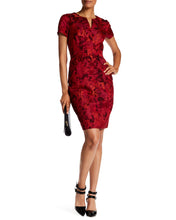 Load image into Gallery viewer, Jacquard Bow Sheath Dress - Red