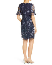 Load image into Gallery viewer, V-Neck Embroidered Navy Dress